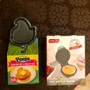 Dash mini waffle maker & peeps skillet w mix